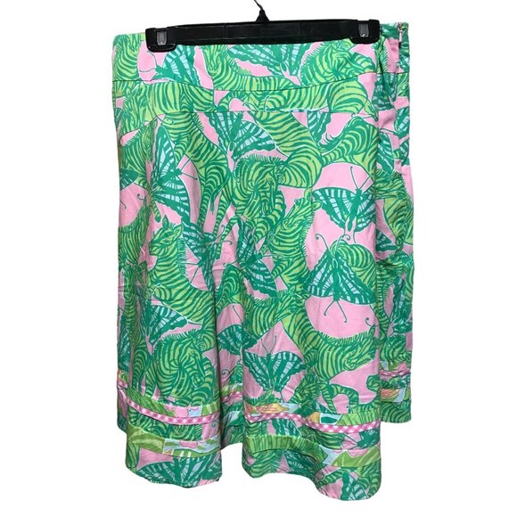 Vintage Lilly Pulitzer Zebra Butterfly Print Green Womens Skirt - Picture 2 of 3